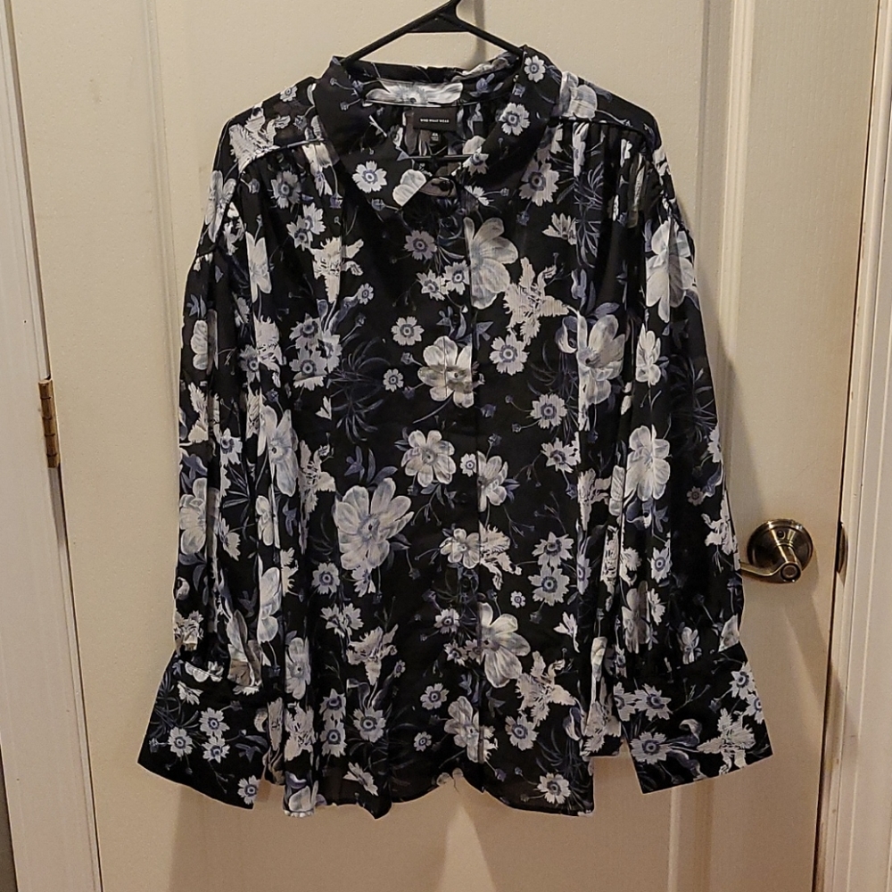 Who What Wear floral button up